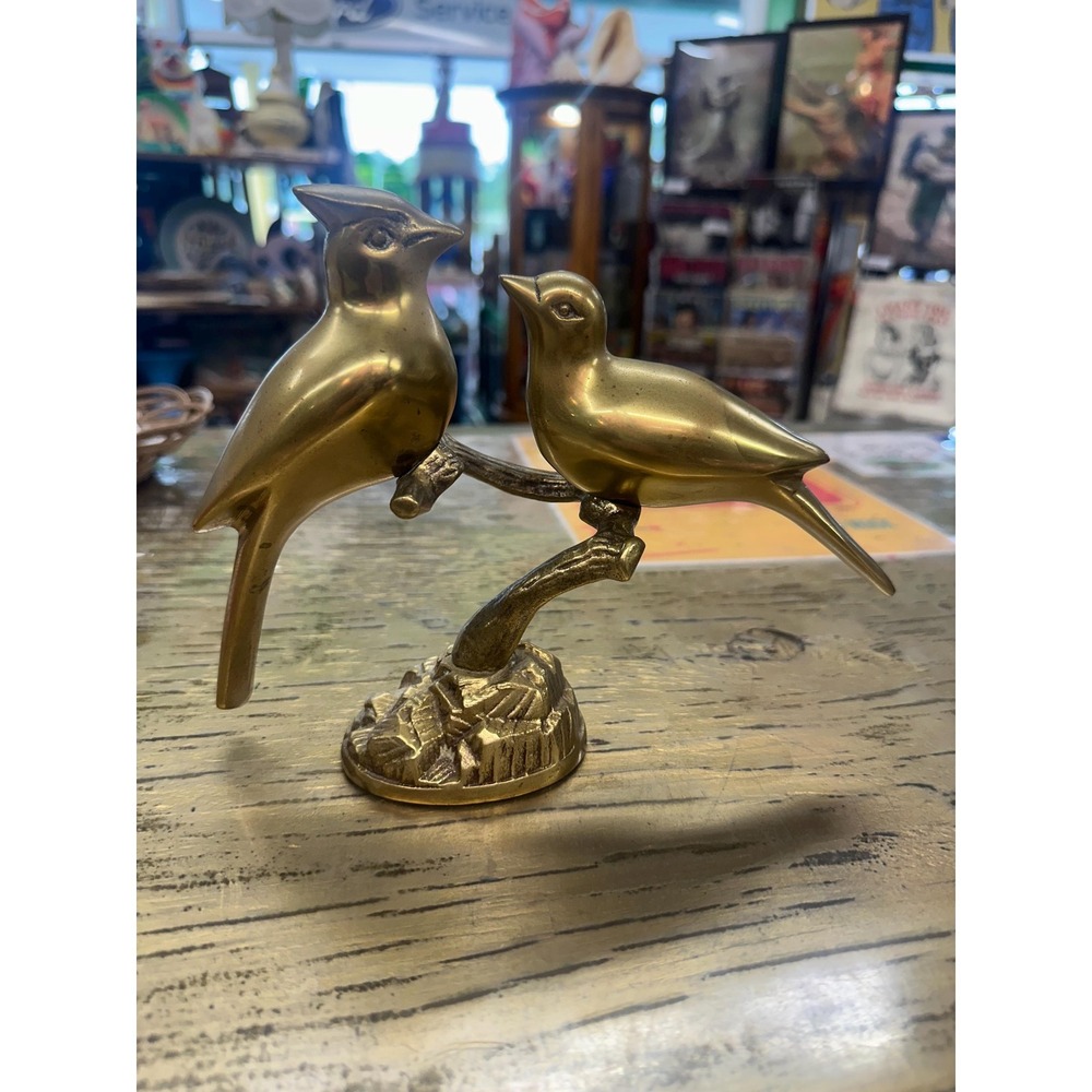Vintage Brass Lovebirds/Cardinals